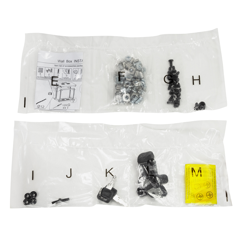 19" væg-rackskab - 6U, 450mm dyb, m. glaslåge, Sort