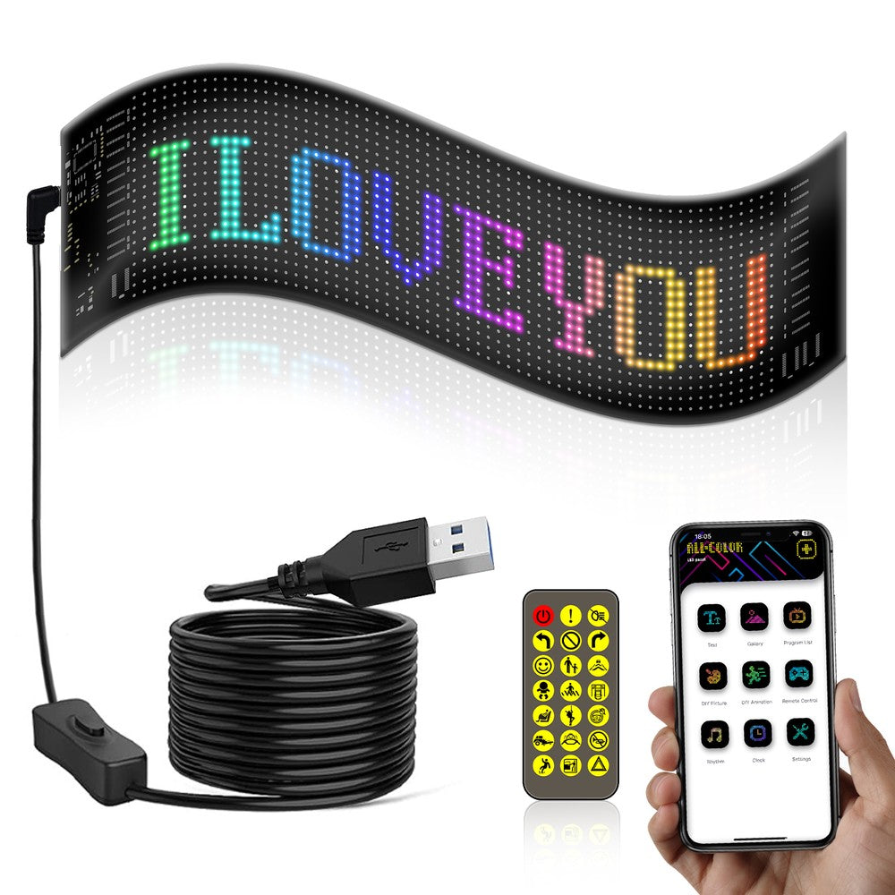 Pixel matrix panel 32x96 - Bluetooth, 5V USB til DIY projekter og festlig belysning
