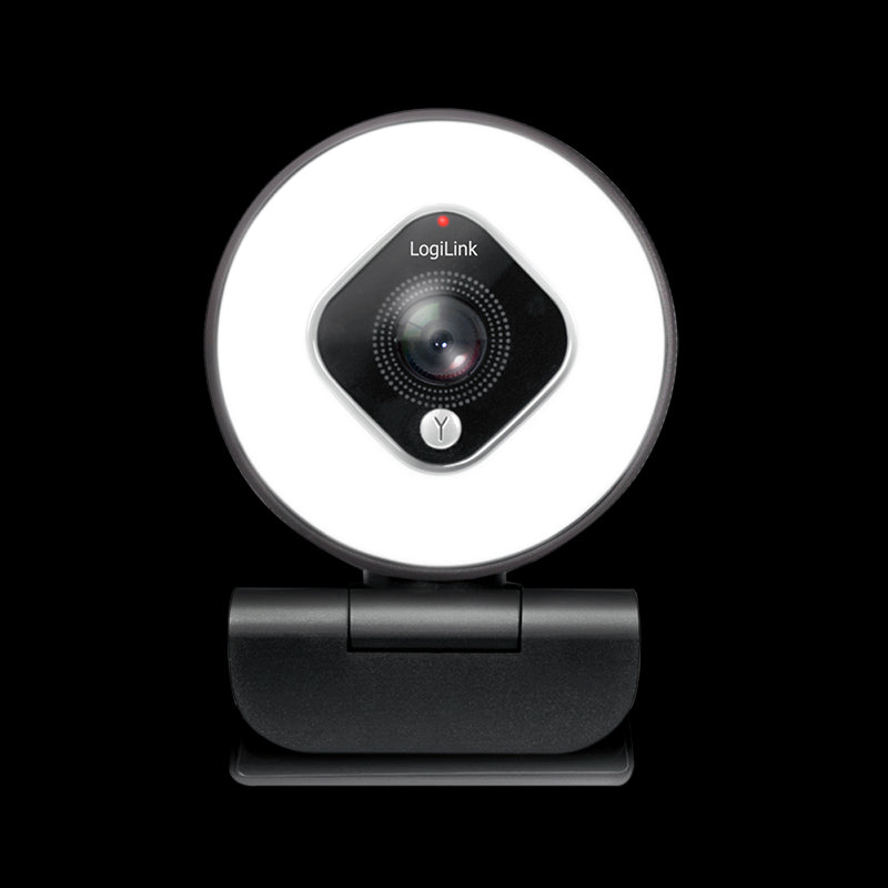 USB 2.0 Webcam m. ringlys - HD 1920x1080, Sort