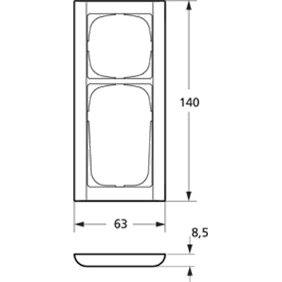 LK Fuga ramme Softline 63 2½m - lysegrå