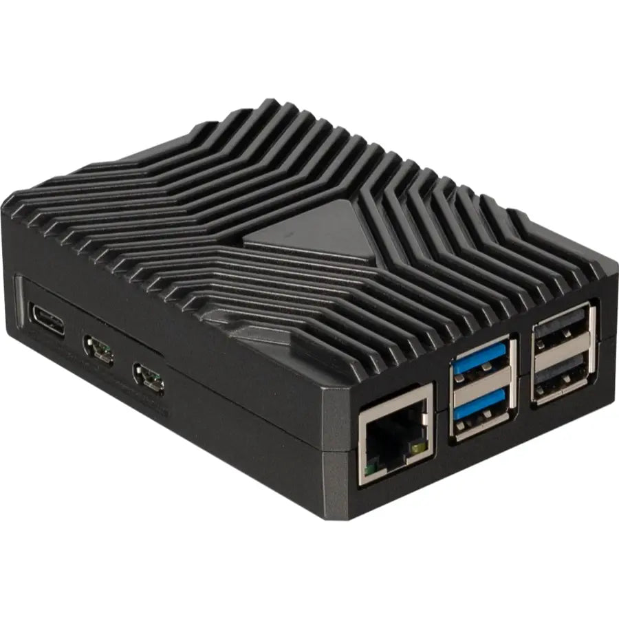 Raspberry Pi 5 Alu. kabinet m. passiv køling, Sort