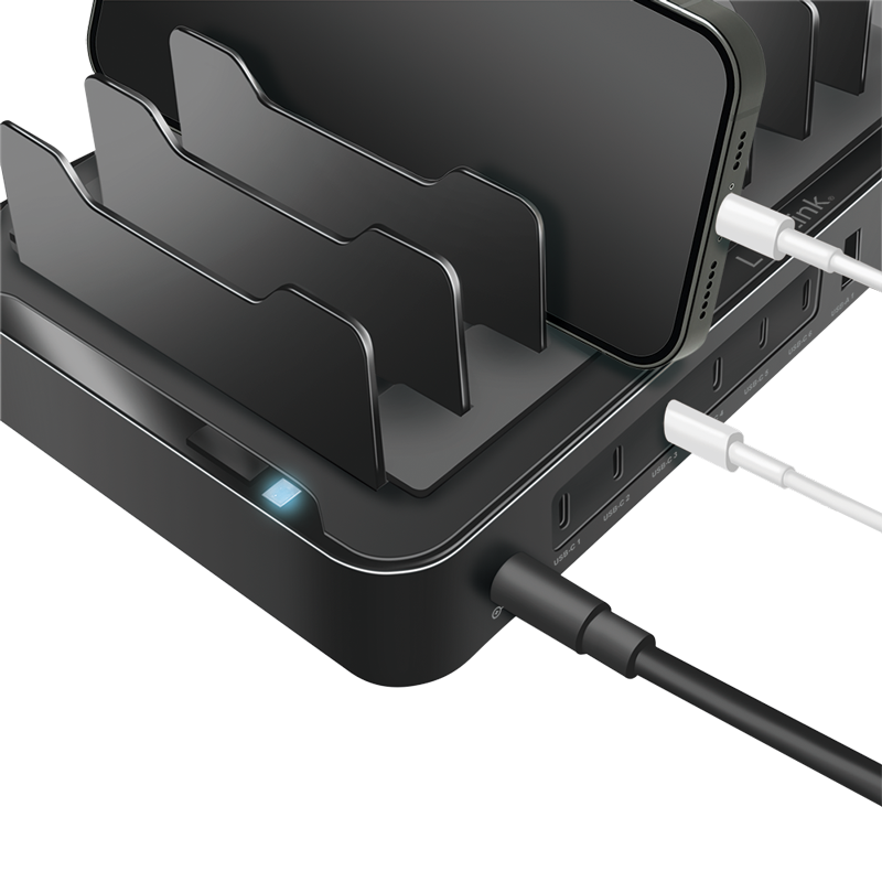 USB-C ladestation - 4xUSB-A, 6xUSB-C, PD+QC, 120W
