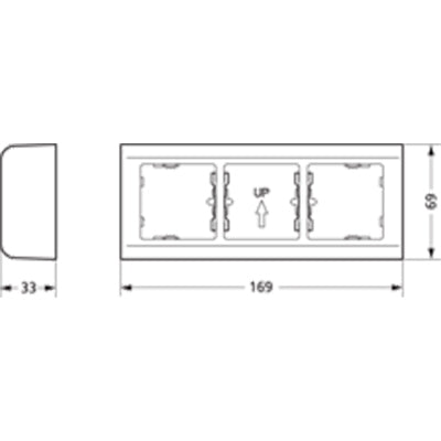 LK Fuga softline underlag 3 modul vandret hvid