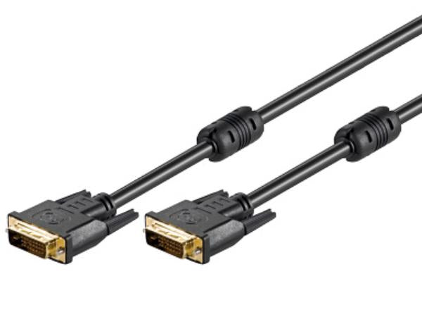DVI-D kabel - Dual Link, 2 x DVI-D han, m. støjfilt. (2m)