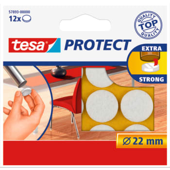 tesa filtpuder Ø22 mm, hvid, 12 stk.