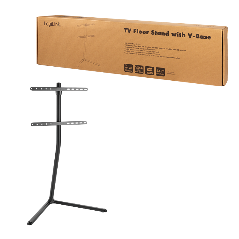 TV gulvstand - 49-70" V-fod, maks. 40kg, Sort