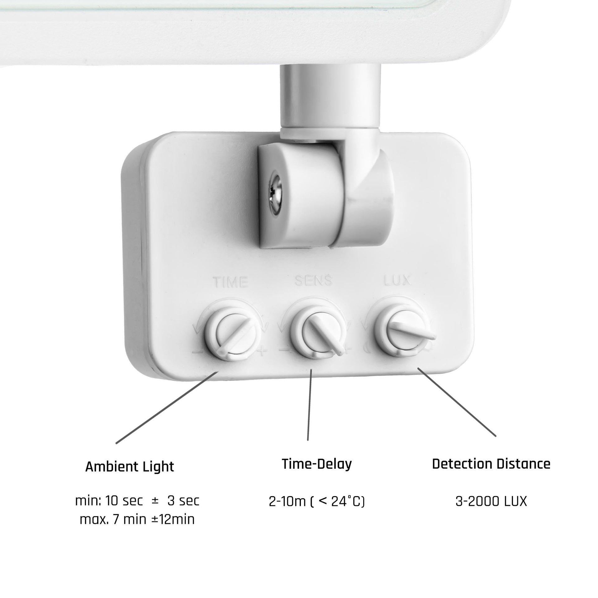 10W LED projektør m. sensor 6000K 830 Lumen