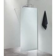 Fritstående væg i 6mm sikkerhedsglas, mål 90x200cm isglas, med 100cm forhængsstang