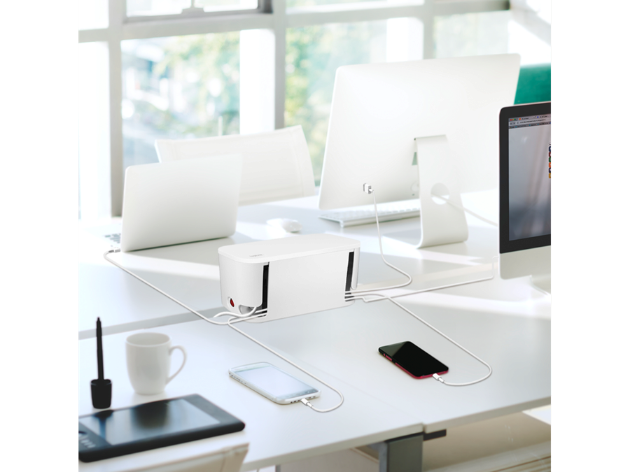 Kabelskjuler boks inkl. stikdåse - 285 x 145 x 130mm, Hvid