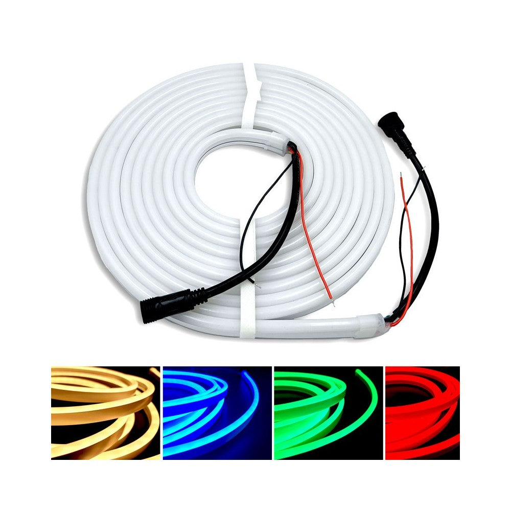 RGB+WW Neon Flex Strip - 20m, Kan Deles Hver 10cm, 72 LED pr. Meter, IP65, 24V, 16W/m