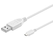 USB 2.0 kabel - A han til Micro B han, Hvid (0,3m)
