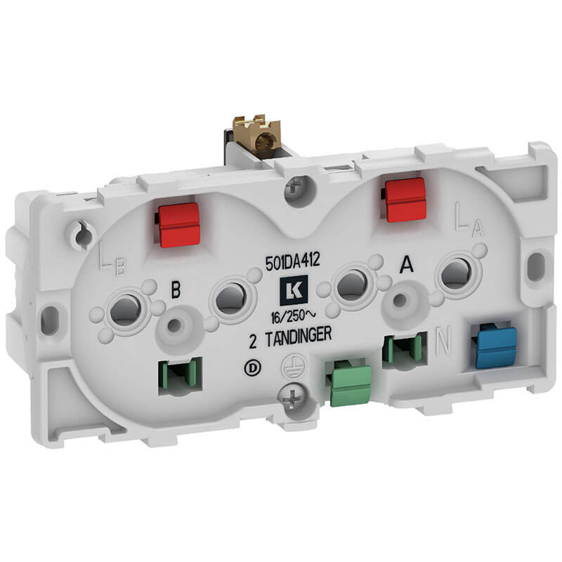 Fuga dobbelt stikkontakt for 2 tændinger 2-polet m