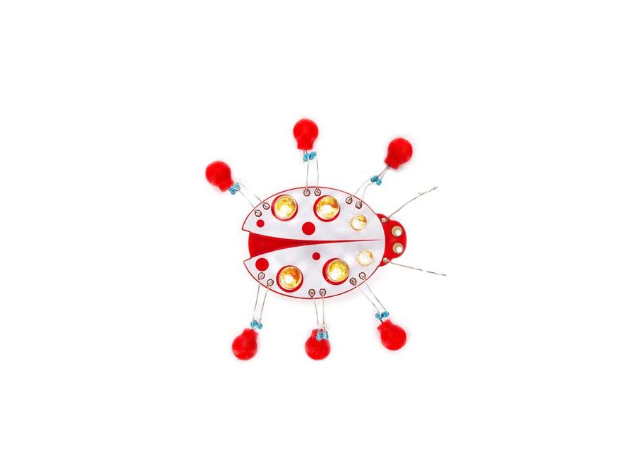 Mariehøne m. stearinlyseffekt (loddekit)