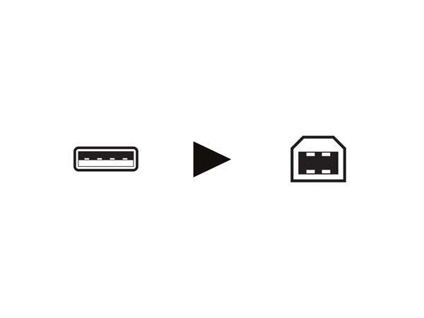 USB 2.0 kabel, prof. - A han til B han, Sort (1,8m)