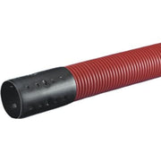 Hekaplast 160/140 mm PE-kabelrør m/muffe, korr./glat, 6 m, rød