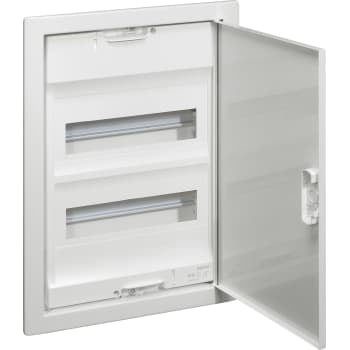 Gruppetavle planforsænket 24(+4) 2 rækker, hvid metal låge