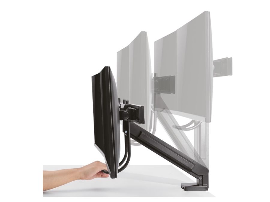 Dual monitor bordbeslag  17-27" Sort