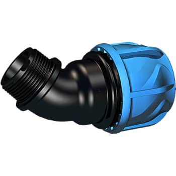 +GF+ iJOINT 32 mm x 1" vinkel 45° med nippel, PP, PN16