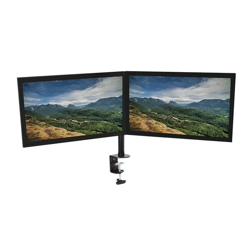 Dual Monitor bordbeslag - 13-27" ±45° vip, 180° drej