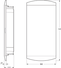 Planforsænket gruppetavle PGE150-21 - hvid