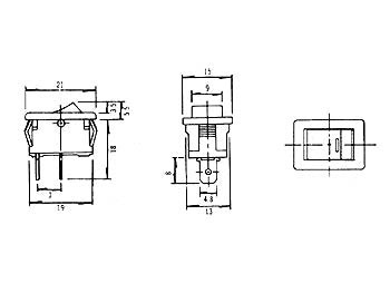 Vippekontakt - 1P ON-ON, spadeterminaler, 3A-250V, SORT