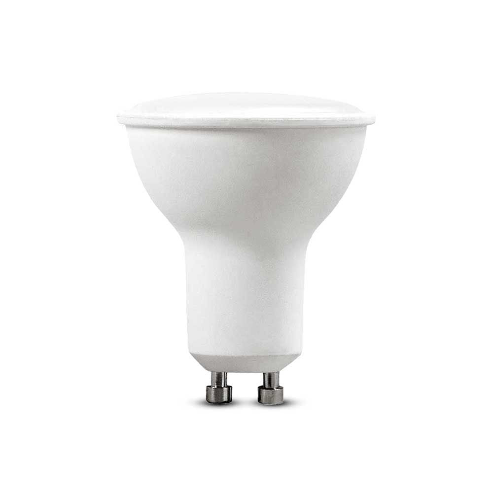 6-pak 4,5W GU10 Spotlight med Hvidt Plastik og Mælkeagtigt Dæksel, 6500K, 110D, 400lm, RA80