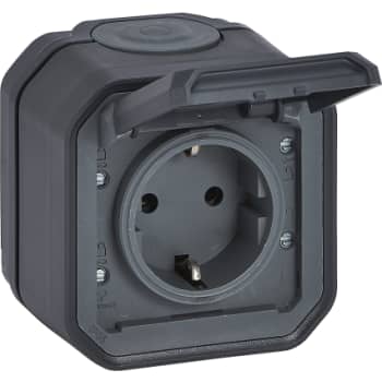 PLEXO55 komplet Schuko stikkontakt auto terminal 16A 2M antracit