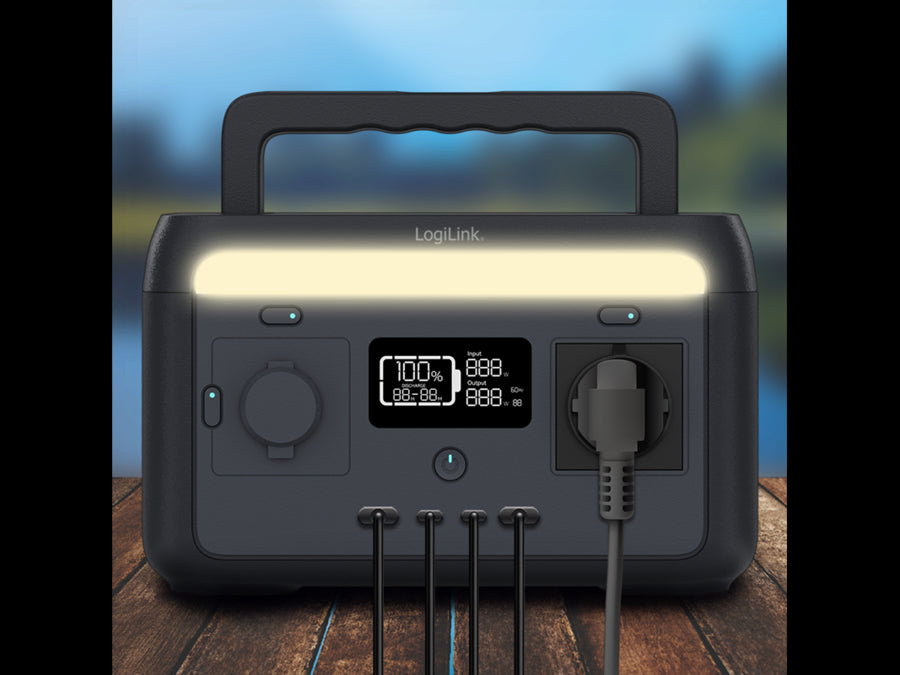 Bærbar power station - 300W, 4xUSB, 1xCEE7/4 1xCigar