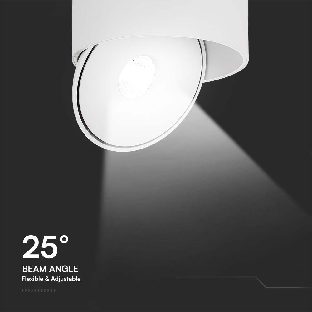 30W Overflade COB Downlight - 3i1, Hvid Hus, 28W Effekt, 2500lm, RA90