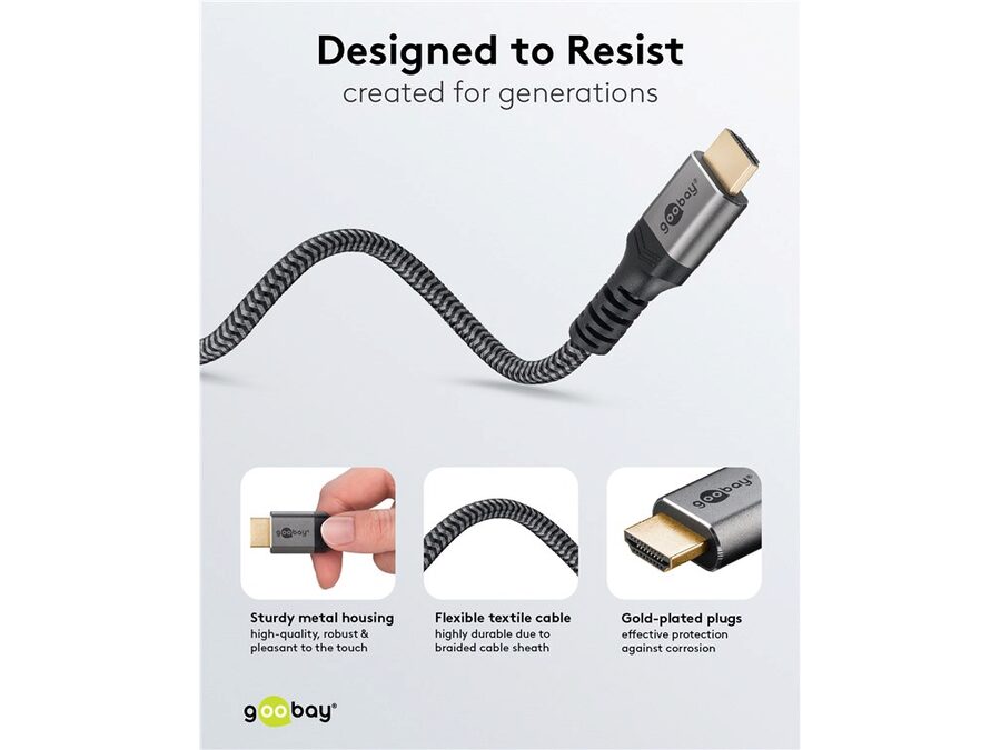 Ultra High Speed HDMI 2.1 Kabel - 8K/60Hz - Grå (1m)