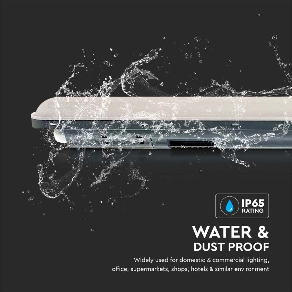 V-Tac Vandtæt LED Armatur - 120 cm, 4320lm, 36W, RA80, IP65