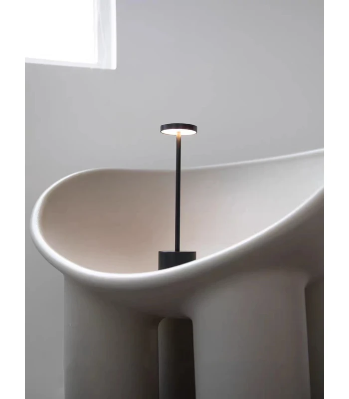 Opladelig LED bordlampe, Sort, touch dæmpbar