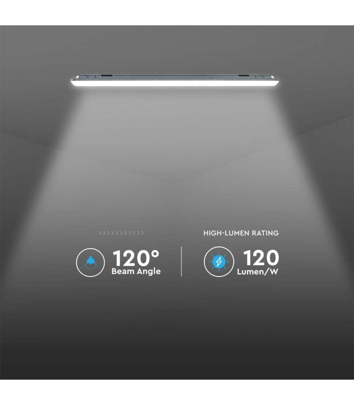 V-Tac Vandtæt LED Armatur - 120 cm, 4320lm, 36W, R