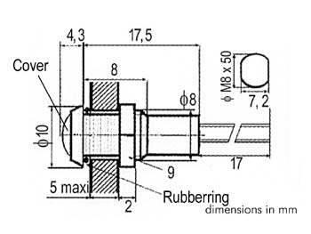 12V vandtæt LED kontrollampe - Rød, transparent hus