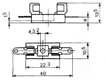 Sikringsholder - Ø5x20mm, skruemont., loddeflige