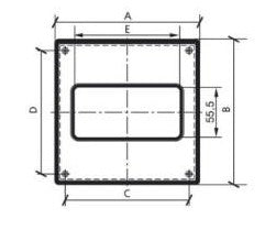 Vægflange - 155x155mm