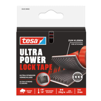tesa burrebånd Ultra Power Lock Tape, 25 mm x 1 m, sort