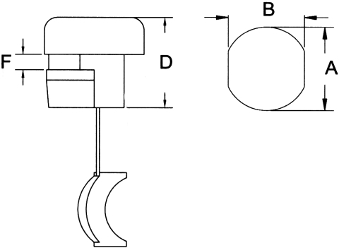 Trækaflastning til rund Ø6,9-8mm kabel (kabinet 0,5-1,6mm)