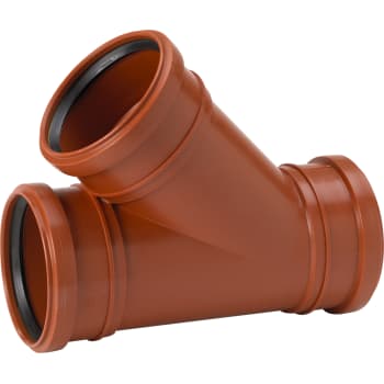 Uponor 110 x 110 mm 45 gr. PP-kloakgrenrør med 3 muffer