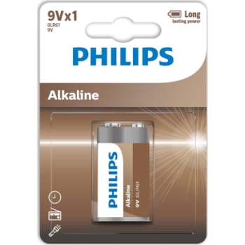 PHILIPS Tech alkaline batteri, 9V LR61, 1 stk.