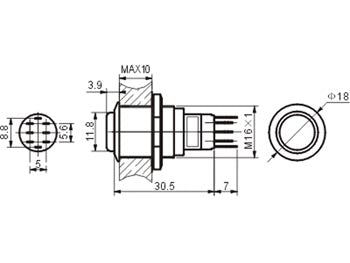 ProSwitch - Vandalsikret stålkontakt, 2P ON-ON Ø16mm