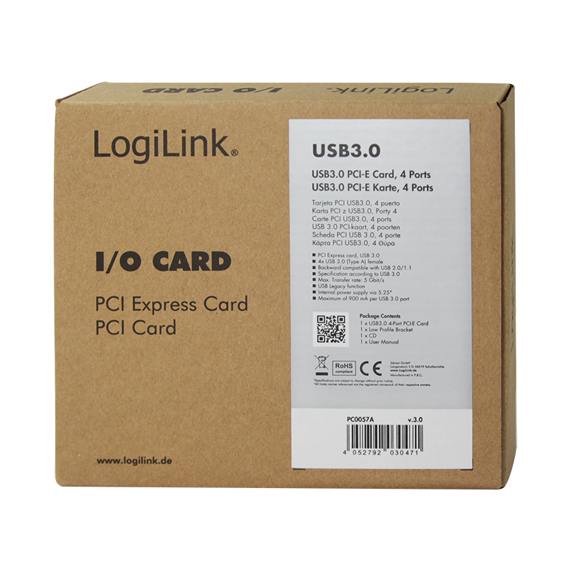 PCI-Express kort - 4 port USB 3.0