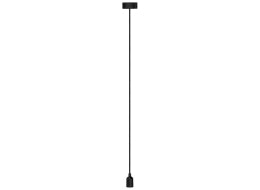 Stofledning m. E27 fatning og baldakin - Sort (1,4m)