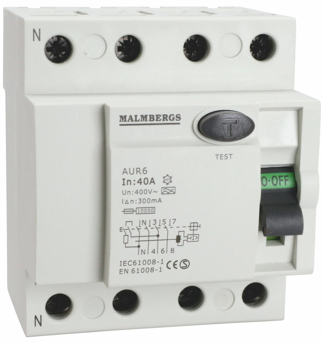 FEJLSTRØMSRELÆ 4P 40A 300mA