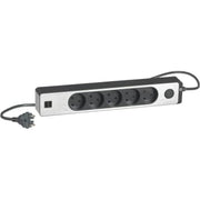 LK stikdåse 5R uden jord 1,5m afbryder glimampe 2usb kg+aluminium