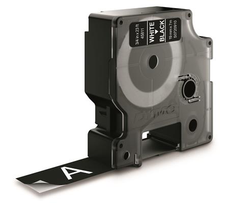 DYMOTAPE D1 19MMX7M HVID/SORT