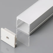 Monteringssæt til LED-Strip på overfladen, 2000x30x20mm, sølv.