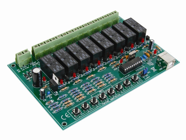8 kanals USB relæ kort (loddekit)