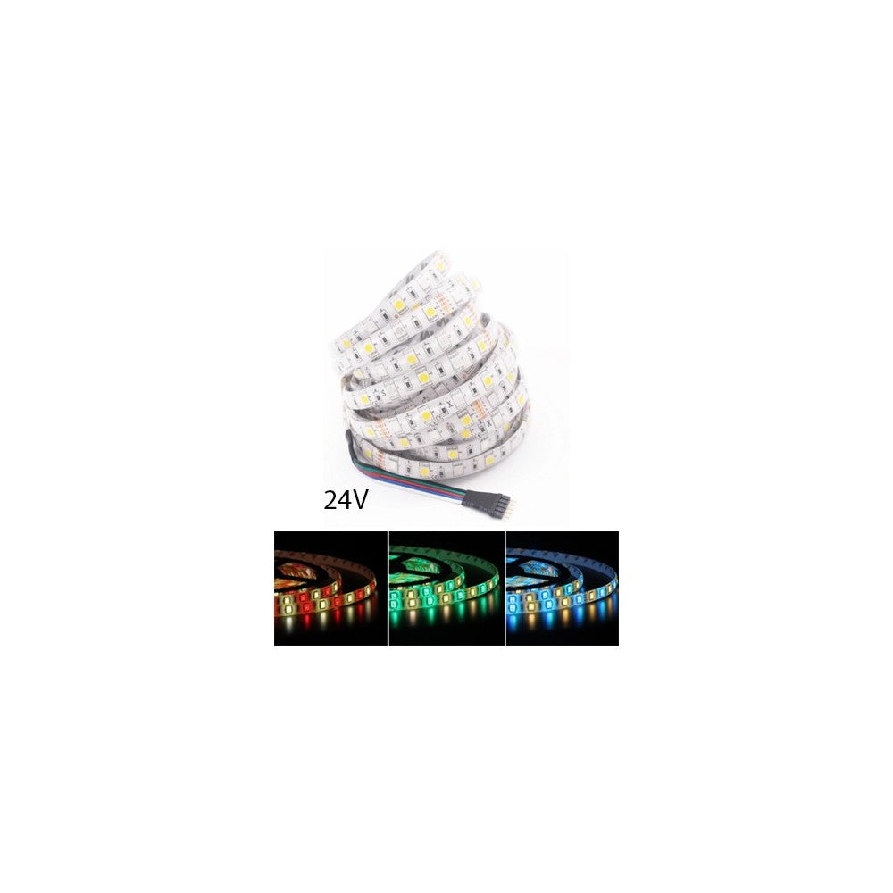 12W/m RGB+CW LED-strips - 5 meter, IP65, 60 LED pr. meter, 24V
