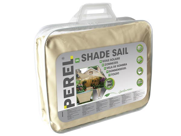 Kvadratisk solsejl - 5 x 5m vandgennemtrængelig, BEIGE